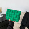Quilted Cotton Cosmetic Bag — Square Makeup & Travel Toiletry Organizer (10.2×9.8×6.3 in / 26×25×16 cm)