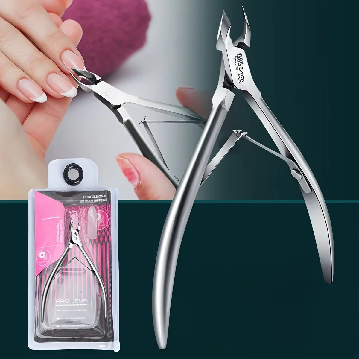 Professional Stainless Steel Cuticle Scissors - Precision Pointed Manicure & Pedicure Tool, Portable