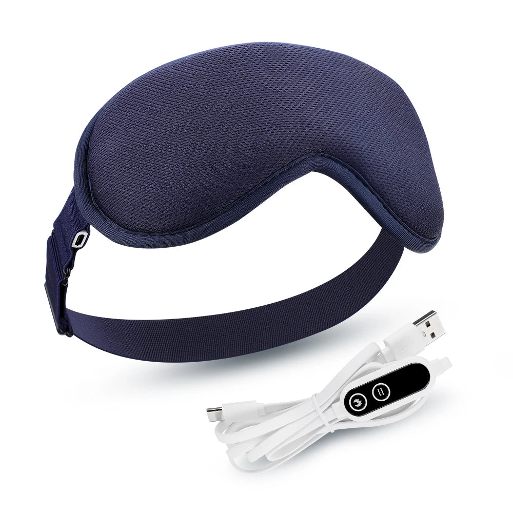 Hot Compress Steam Eye Mask — Electric 3D Vibration Massage, Constant Temperature & 15-Min Smart Timer, Type-C Rechargeable
