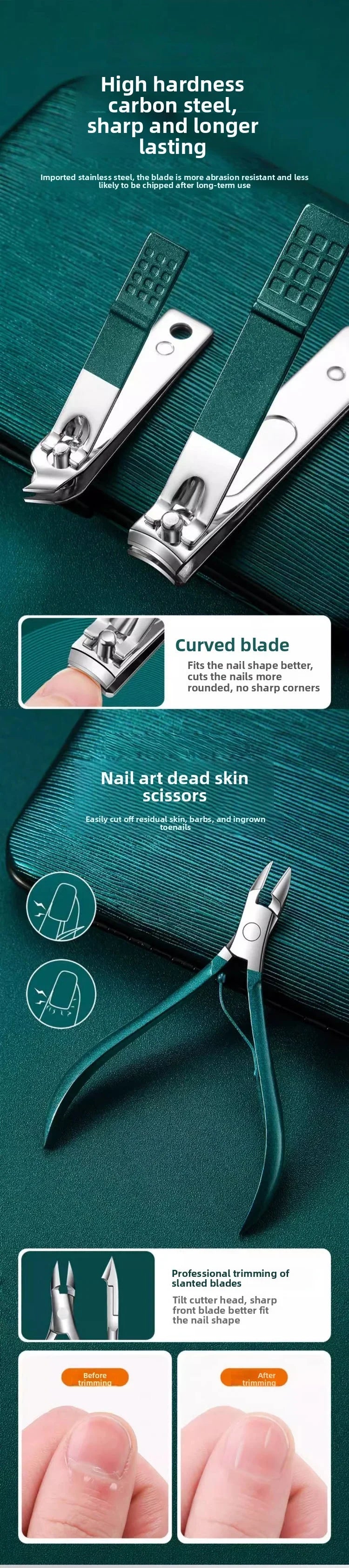 18-Piece Nail Care Set – Portable Carbon Steel Manicure & Pedicure Clippers, Scissors and Trimmers for Men & Women