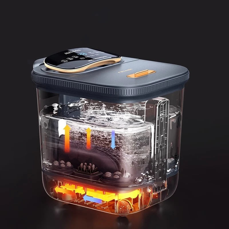 220V Electric Foot Spa Massager – Heating, Vibration & Bubble Pedicure Bath for Relaxation and Pain Relief