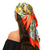 Square Satin Foulard Scarf 90 x 90 cm (35 x 35 in) Neckerchief Bandana Hijab for Women
