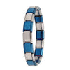 Women's Italian Charm Bracelet 9mm (0.35 in) Stainless Steel Link Bangle with Hidden Safety Clasp