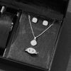 Luxury Cube Jewelry Set – Women's Necklace, Earrings & Ring Trio, Elegant Gift for Valentine's Day & Christmas