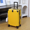 Aluminum Frame Spinner Luggage – Hardside Polycarbonate Suitcase 20/24/26/28 in (50/61/66/71 cm) with Built-in Combination Lock & Leather Trim
