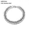 316L Stainless Steel Cuban Figaro Chain Bracelet, Unisex Vintage Punk K-Pop Link Bracelet