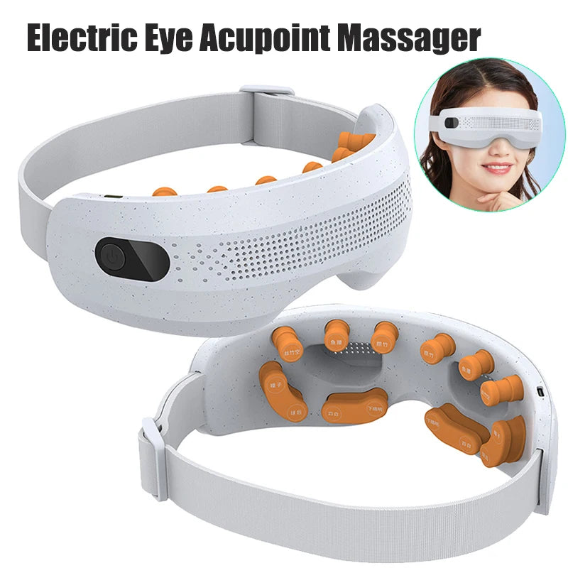 Bluetooth Hot Compress Eye Massager - Acupoint Eye Massage Mask with Vibration, Heat & Music for Fatigue Relief and Better Sleep