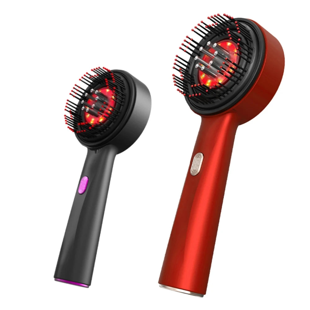 Electric Scalp Massage Comb — 630nm Red Light LED Hair Growth Massager with 6ml Oil Applicator, Anti-Hair Loss
