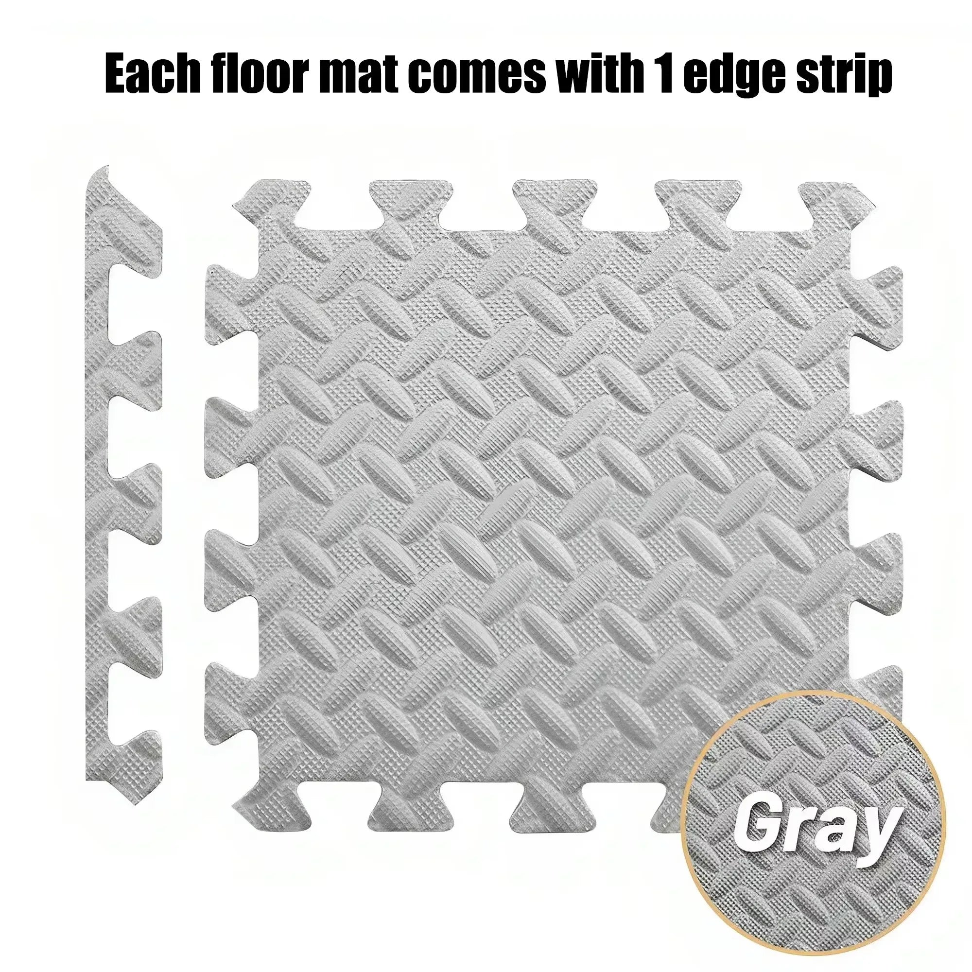 12-Pack EVA Interlocking Foam Floor Tiles 12 x 12 in (30 x 30 cm) 10 mm – Non-Slip Home Gym & Kids Play Mat, Black/Grey