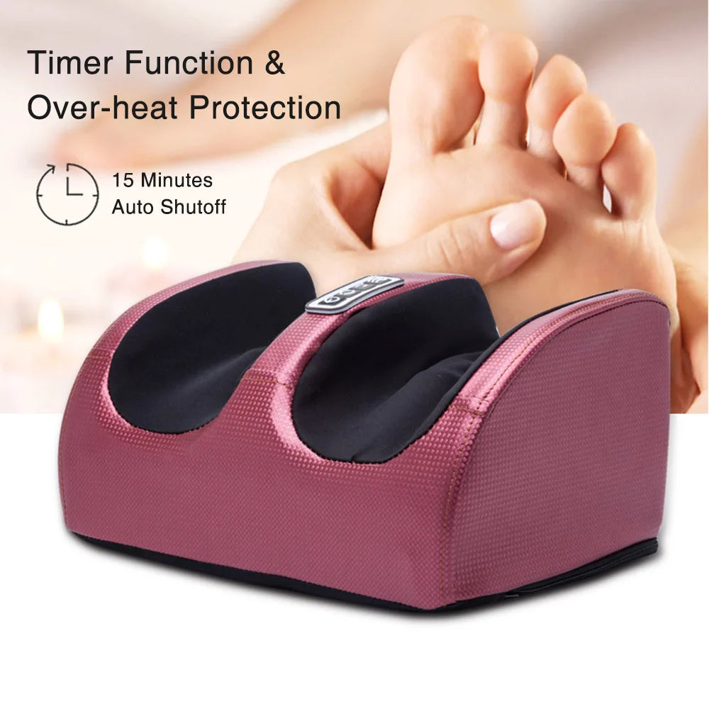 Shiatsu Electric Foot Massager with Hot Compress — 12-Node Kneading Roller Foot Spa for Pain Relief & Muscle Relaxation