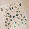 Gold Snowflake & Snowman 3D Self-Adhesive Christmas Nail Stickers with Rhinestones, 10.3 x 8 cm (4.06 x 3.15 in) Sheet