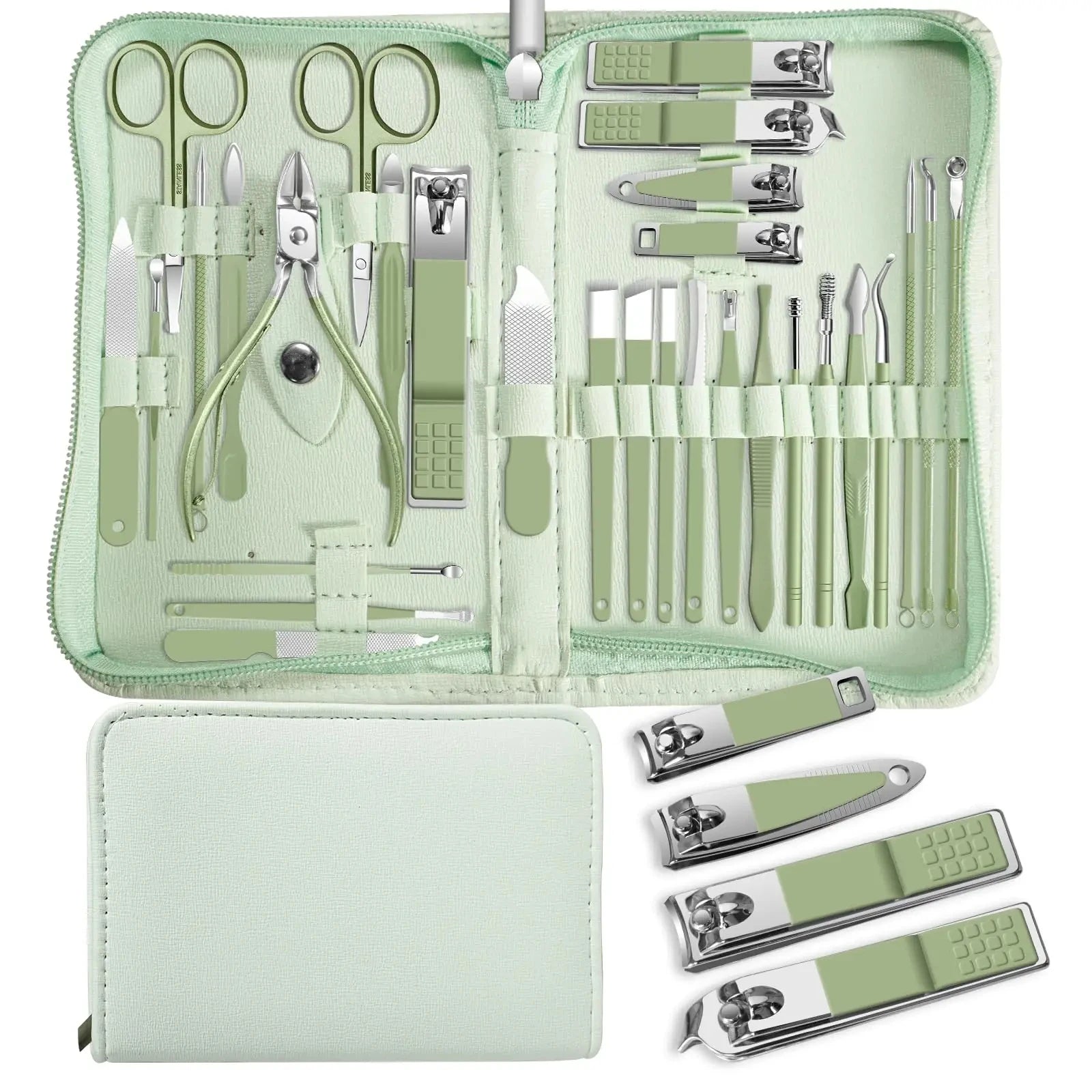 30-in-1 Manicure & Pedicure Nail Clipper Set — 30-Piece Stainless Steel Nail Clippers, Cutters & Scissors
