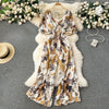V-Neck Dolman Sleeve Polka Dot High-Waist Wide-Leg Jumpsuit for Women