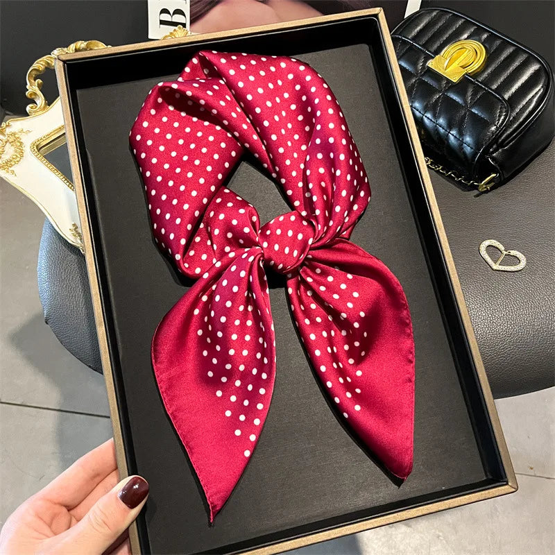 Bohemian Paisley Satin-Feel Polyester Square Scarf for Women 70×70 cm (27.6×27.6 in) – Neck, Hair, Bandana Shawl