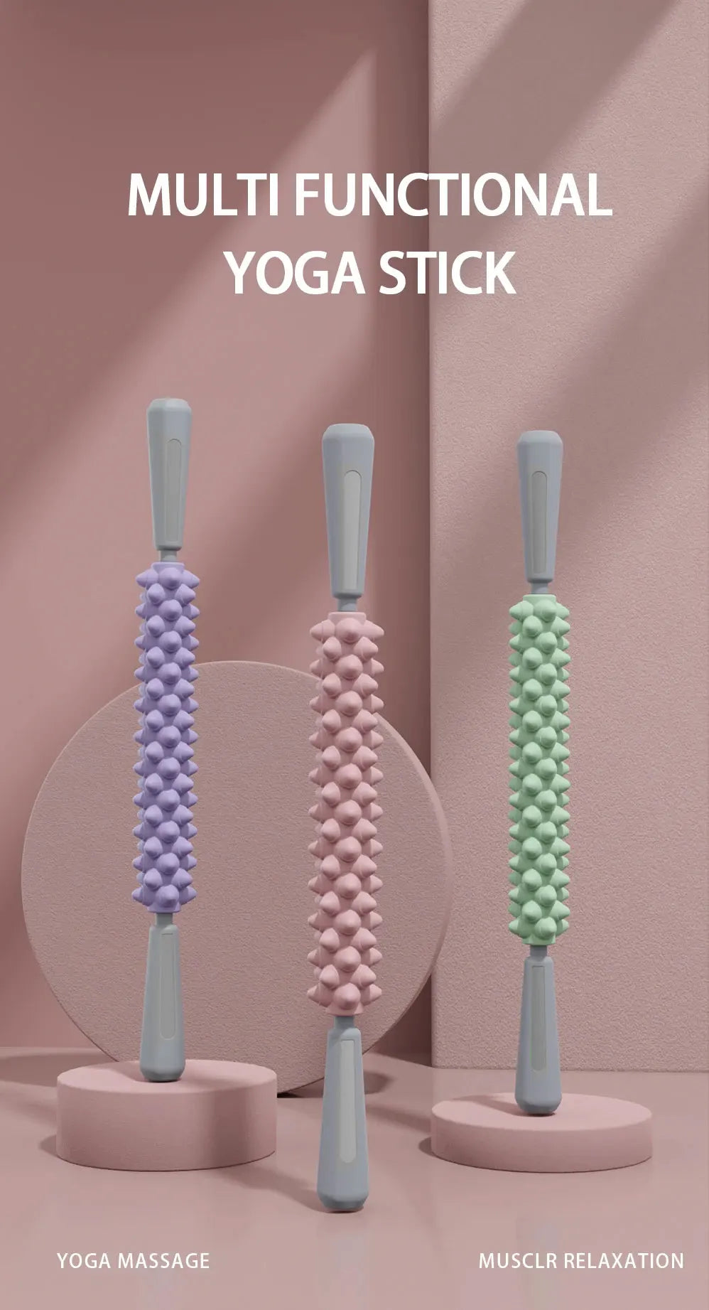 Wolf Tooth Muscle Massage Stick Roller - TPE Deep Tissue Massager for Calves, Thighs, Arms & Forearms, Yoga & Fitness Recovery