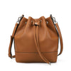 AFKOMST Leather Bucket Bag - Drawstring Crossbody Purse for Women, Medium (9.5 in x 11 in x 5.5 in / 25 x 28 x 14 cm) Hobo Tote with 2 Detachable Shoulder Straps
