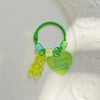 Cute Anime Animal Acrylic & Zinc Alloy Keychain with D-Shaped Buckle – Playful Bag Charm for Women