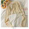 Women's Lace-Up Bow Crop Cardigan - V-Neck Knit Long Sleeve Korean Aesthetic Top