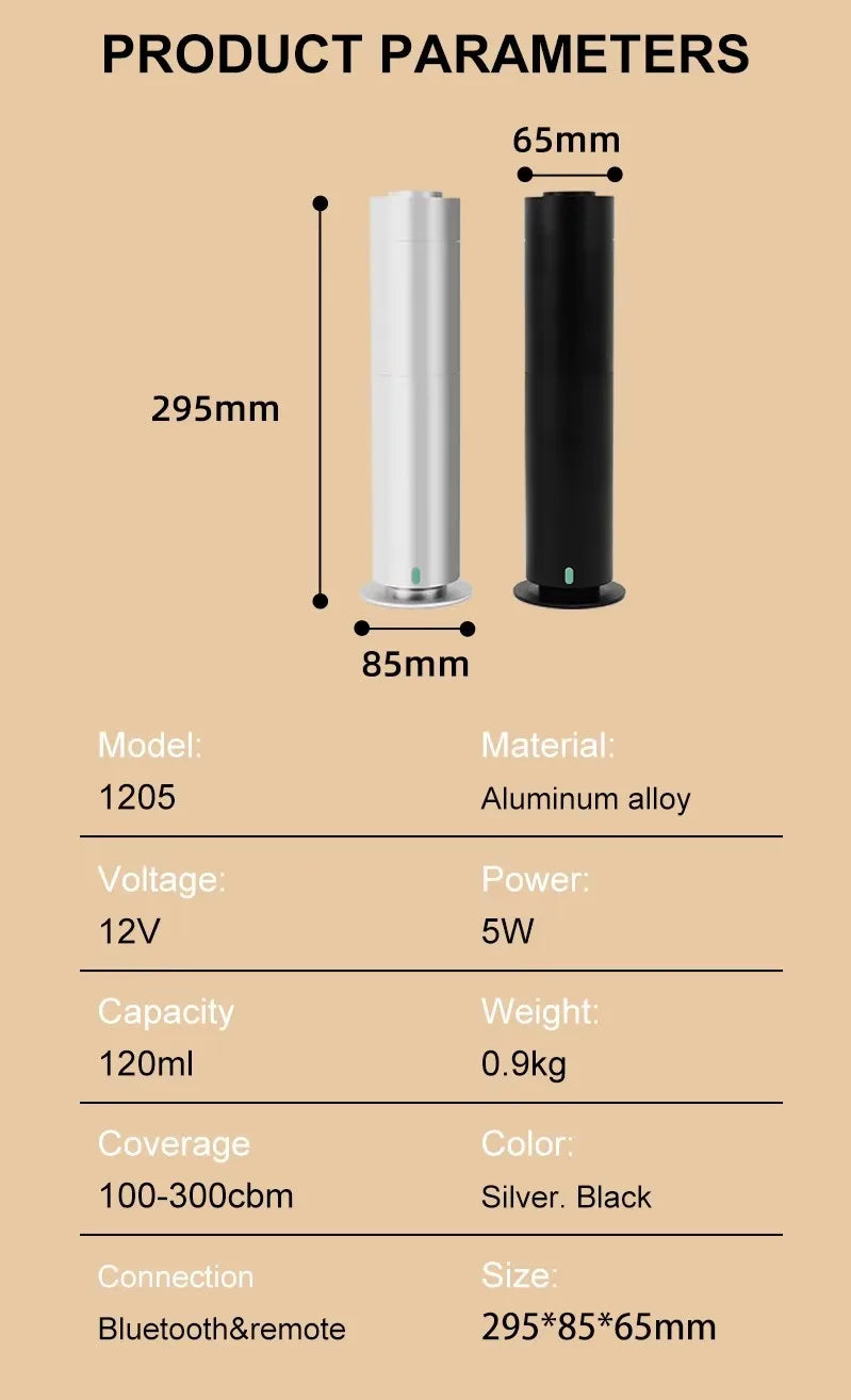 Bluetooth Smart Waterless Scent Diffuser for Home & Hotel Rooms - App-Controlled Fragrance Machine