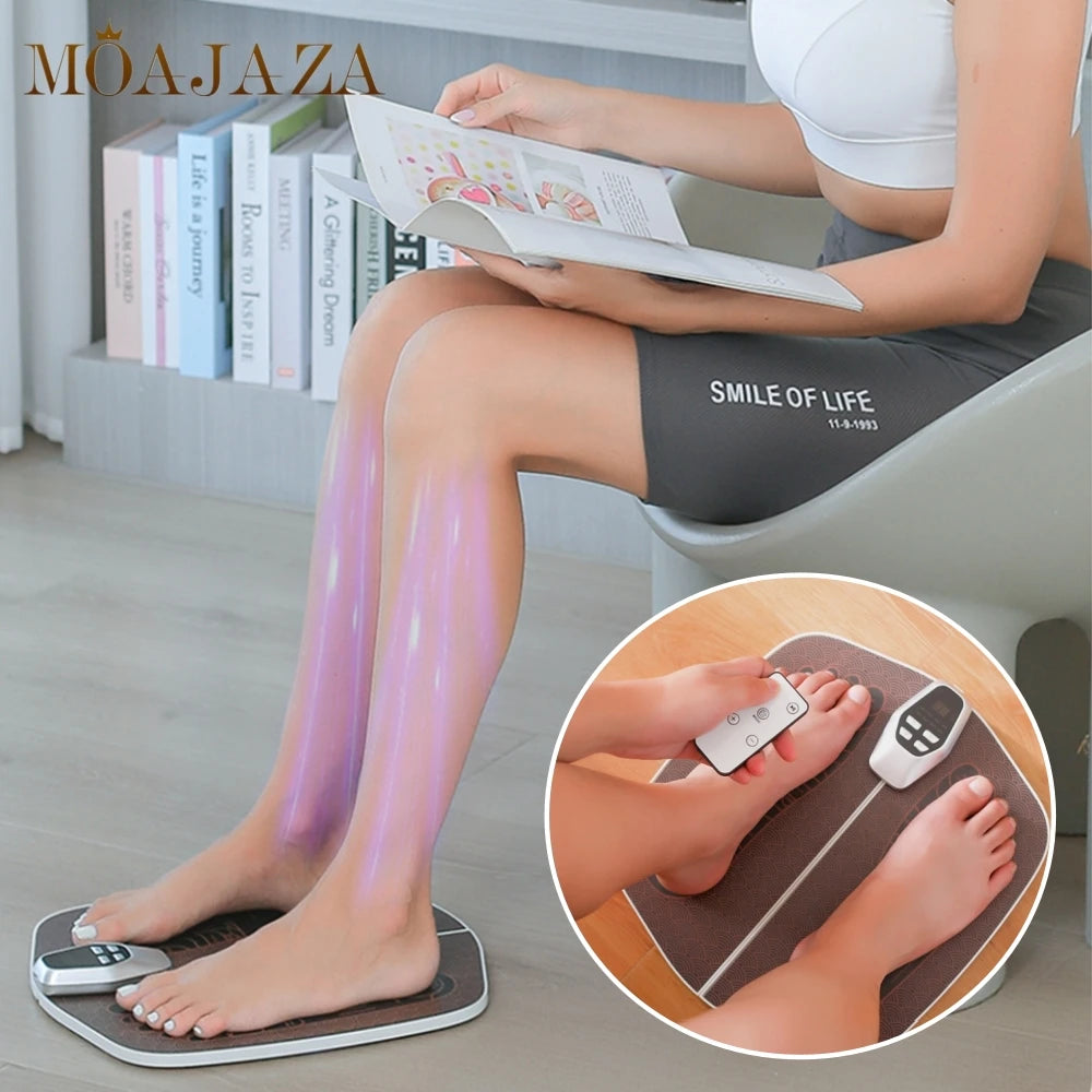 Hailicare Rechargeable EMS Foot Massage Pad — Calf & Foot Massager Mat for Improved Blood Circulation, Edema Relief, Muscle Relaxation & Slimming