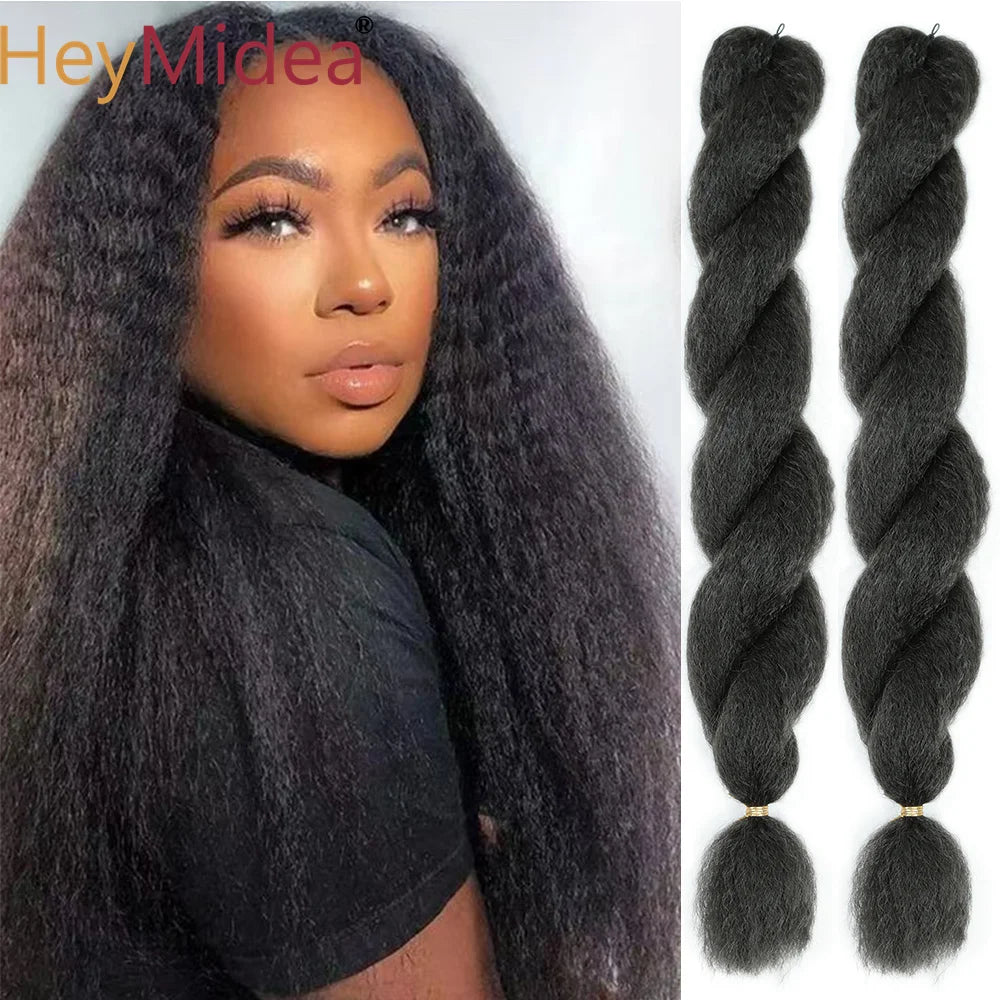 Crochet Kinky Curly Ombre Marley Braiding Hair – Synthetic Yaki Straight, 26 in (66 cm), ~60 g
