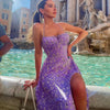 Women's Floral Sleeveless V-Neck Bodycon Mid-Calf Dress – Beach Vacation Summer Streetwear