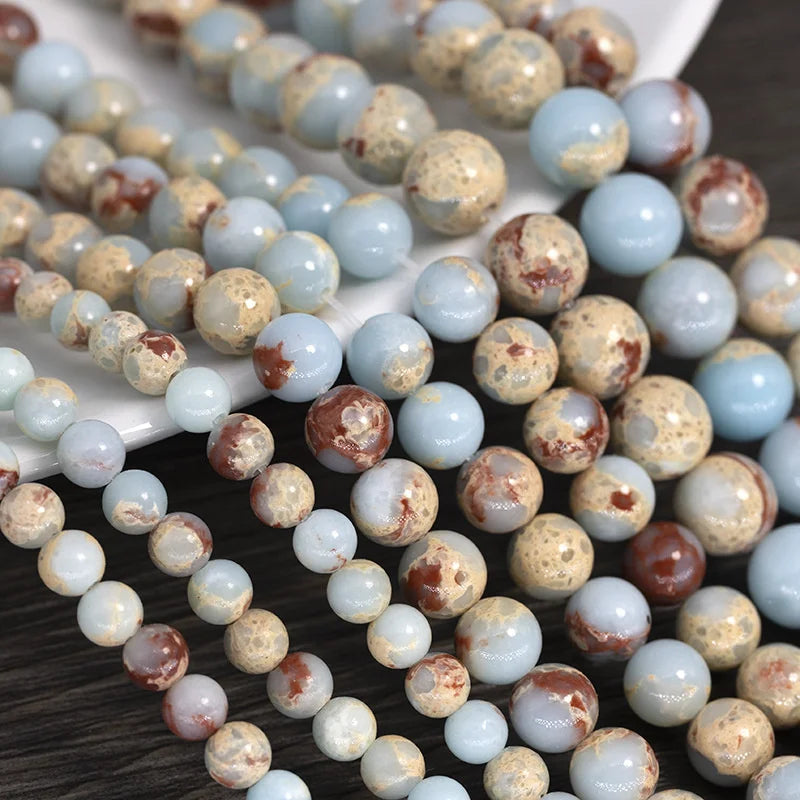Natural Mixed Stone Beads 6–10mm (0.24–0.39in) Lava Jasper Tiger Eye Quartz Agate Round Loose Beads for DIY Jewelry