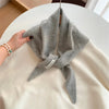 Women’s Korean-Style Triangle Knit Wool-Blend Scarf Shawl, Warm Winter Neck Wrap — 80–120 cm (31–47 in)