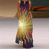 Vintage Print Boho Maxi Dress – Sleeveless V-Neck A-Line Beach Sundress with Pockets