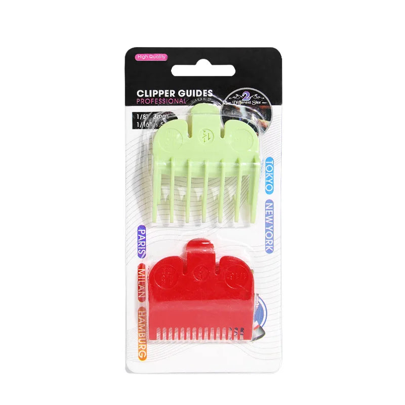 Universal Hair Clipper Guide Combs 1.5/3/4.5mm – Color-Coded Plastic Trimmer Guards (Green, Purple, Red)