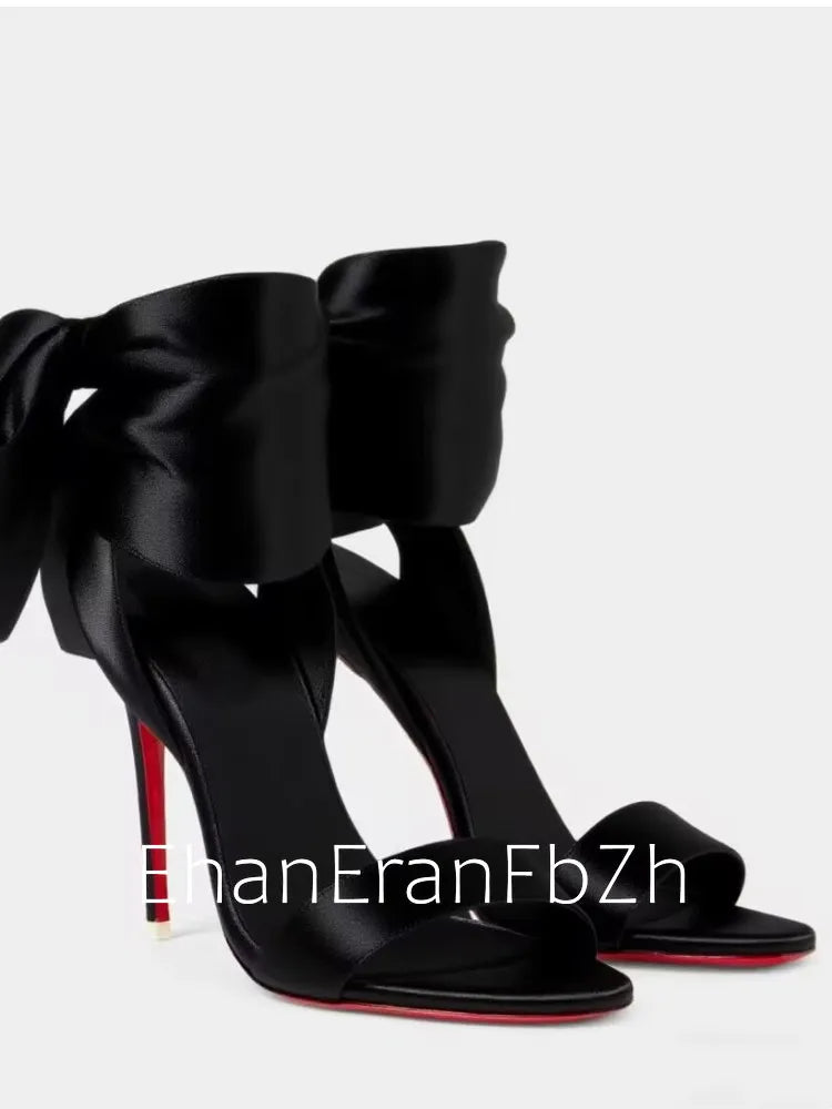 Women's Ankle Strap Stiletto Sandals 8 cm (3.15 in) High Heels Microfiber Wedding & Party Shoes