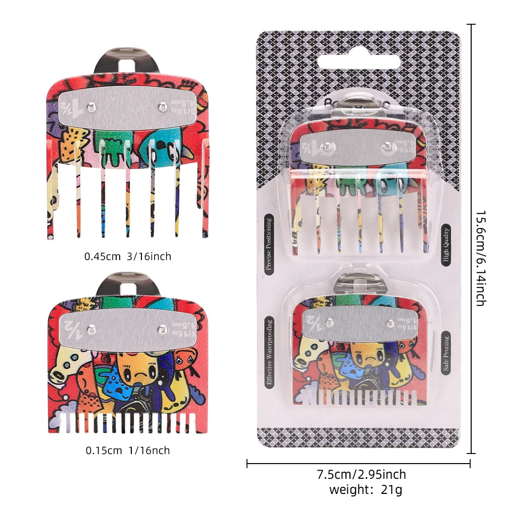 Barber Grade Stainless Steel Clipper Guide Comb Set 2/3/4-Pack Universal Fit Professional Trimmer Accessories