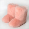 Women's Mid-Calf Faux Fox Fur Snow Boots – Plush-Lined Warm Winter Boots, Up to EU 46