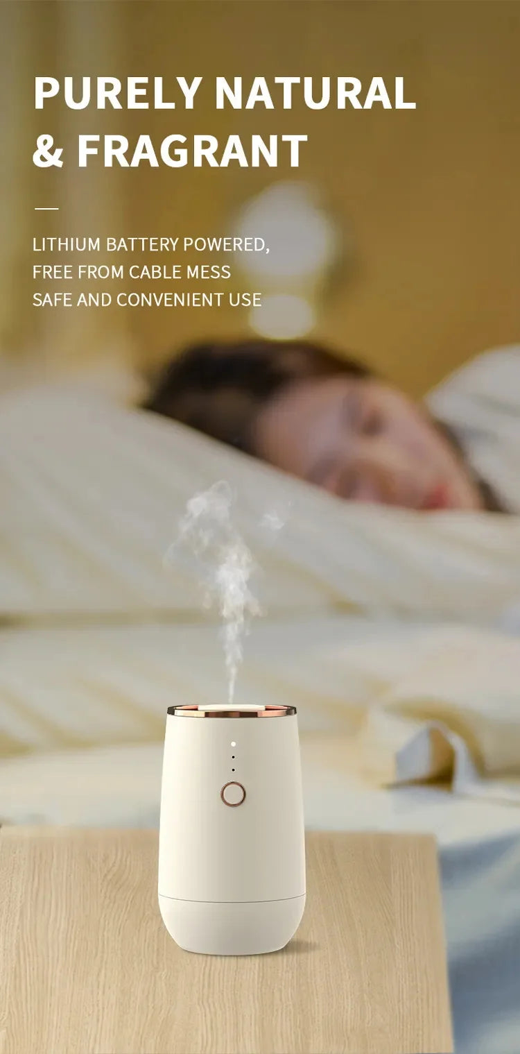 Mini Car Waterless Essential Oil Diffuser Portable Aromatherapy Air Freshener High Atomizing Efficiency