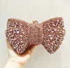 Rhinestone Evening Clutch with Bow - Multi-Color Bridal Wedding Party Handbag