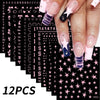 12-Pack Cartoon Stitch Angel Nail Stickers Kawaii Nail Art Decals for Kids Manicure