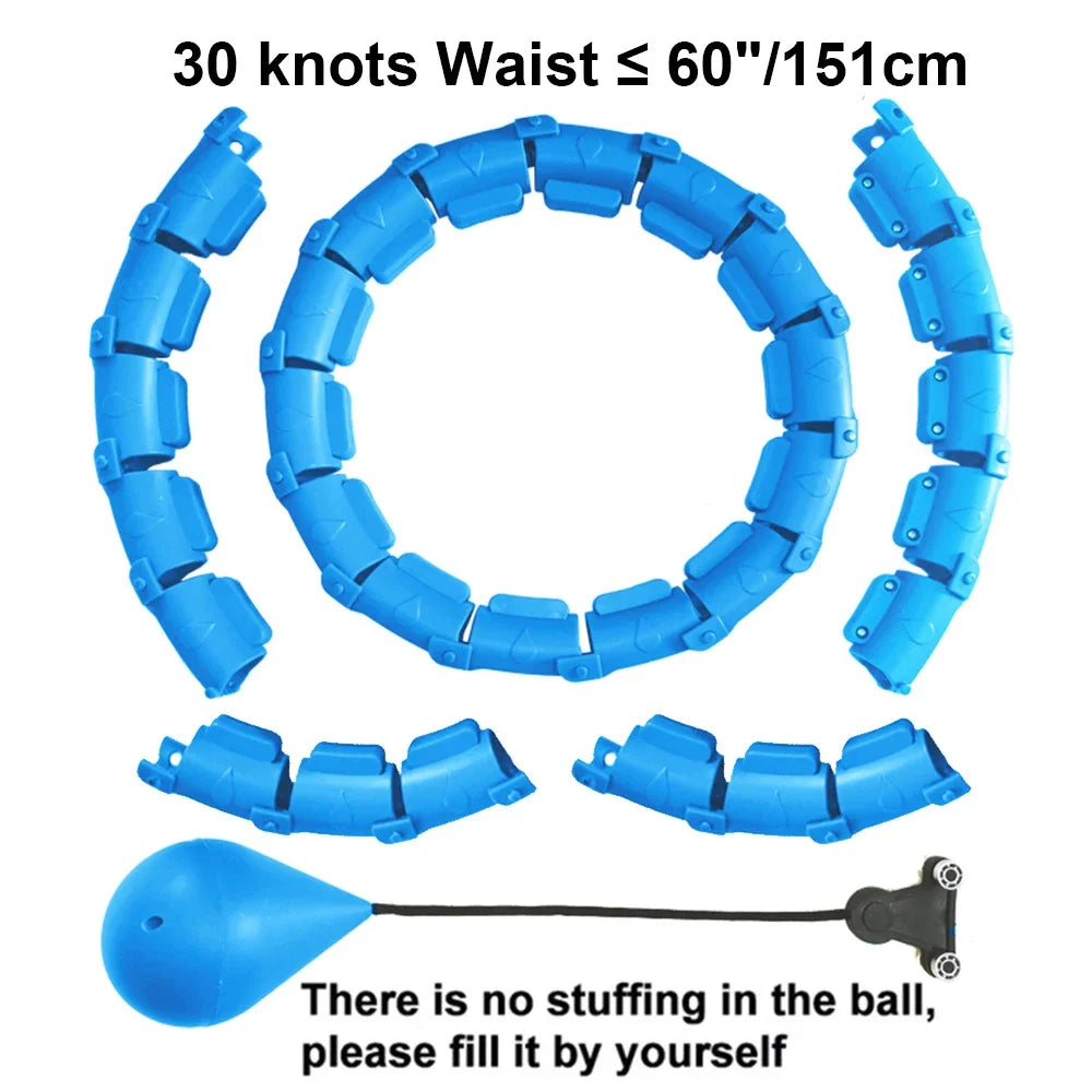 Adjustable Weighted Hula Hoop 21/24/27/30-Section – Blue Detachable Knots Waist Trainer
