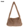 Women's Faux Fur Plush Underarm Shoulder Bag - Cow & Leopard Print Mini Purse