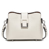 ZENCY Genuine Leather White Bucket Tote Shoulder Bag - Women's Designer Shopper Crossbody