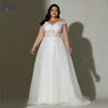 Princess Off-Shoulder Sweetheart Lace Wedding Dress – Plus Size Custom A-Line Bridal Gown (Backless, Built-In Bra)