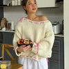 Women’s Lace-Up Knitted Pullover — Y2K Long-Sleeve Loose Sweater (Autumn/Winter)