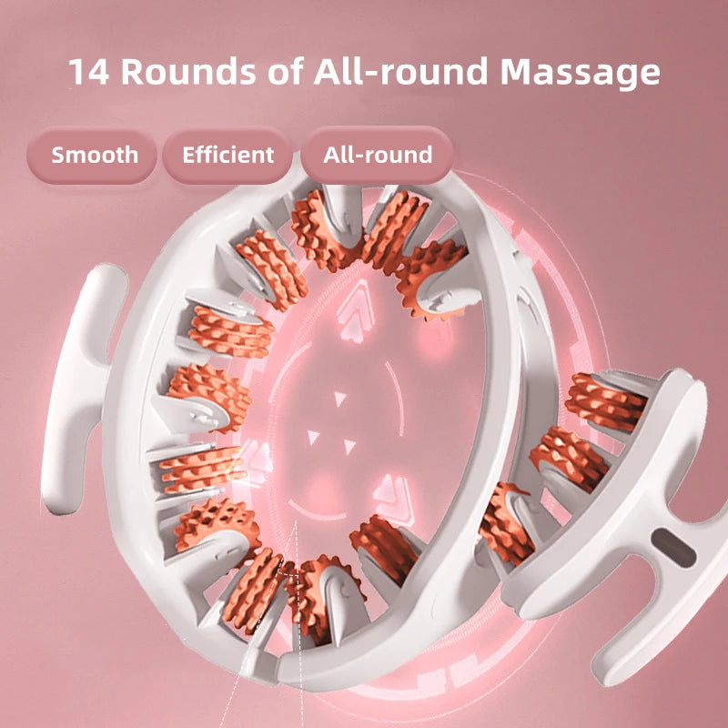 14-Wheel Anticellulite Massage Roller — Full-Coverage Leg & Body Massager for Neck, Shoulders, Abdomen