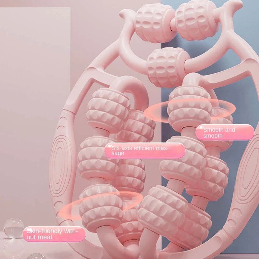 12-Wheel Manual Leg & Body Massage Roller – Full-Coverage Thigh, Calf & Arm Muscle Relief