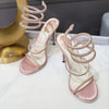 Crystal Ankle Strap Open Toe Thin High Heel Platform Sandals for Women - Party Wedding Prom
