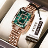 POEDAGAR Women’s Stainless Steel Quartz Watch – Rectangle Dial, Water-Resistant 3ATM with Date & Gift Box