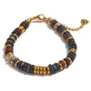 Colorful Natural Stone Beaded Bracelet - Handmade Stainless Steel Chain Bangle, Waterproof Boho Y2K Gift for Women