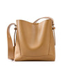 Zency Two-Layer Split Leather Large Bucket Shopper Shoulder Tote Bag – Commuter Handbag for Women