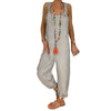 Women's Backless Knotted Bib Jumpsuit – Sleeveless Solid Dungarees Ankle-Length (Plus Sizes)