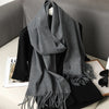 Women’s Long Winter Scarf – Cashmere Blend Shawl Hijab Wrap, Solid Colors, 200×33 cm (79×13 in) – 62 Colors