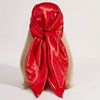 Solid 90cm (35.4in) Square Hijab Bandana – Silk-Feel Polyester Headscarf, Hip-Hop Neckerchief & Windproof Shawl for Women
